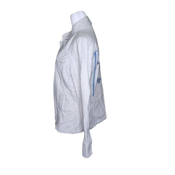 Lucky Brand Long Sleeve Button Up Sweatshirt Jacket Womens Size L Gray - Picture 6 of 9